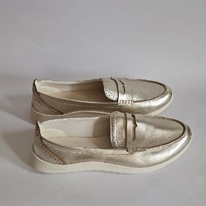 NEW Cole Haan ZERØGRAND Meritt Loafer Gold Flat SIZE 9.5